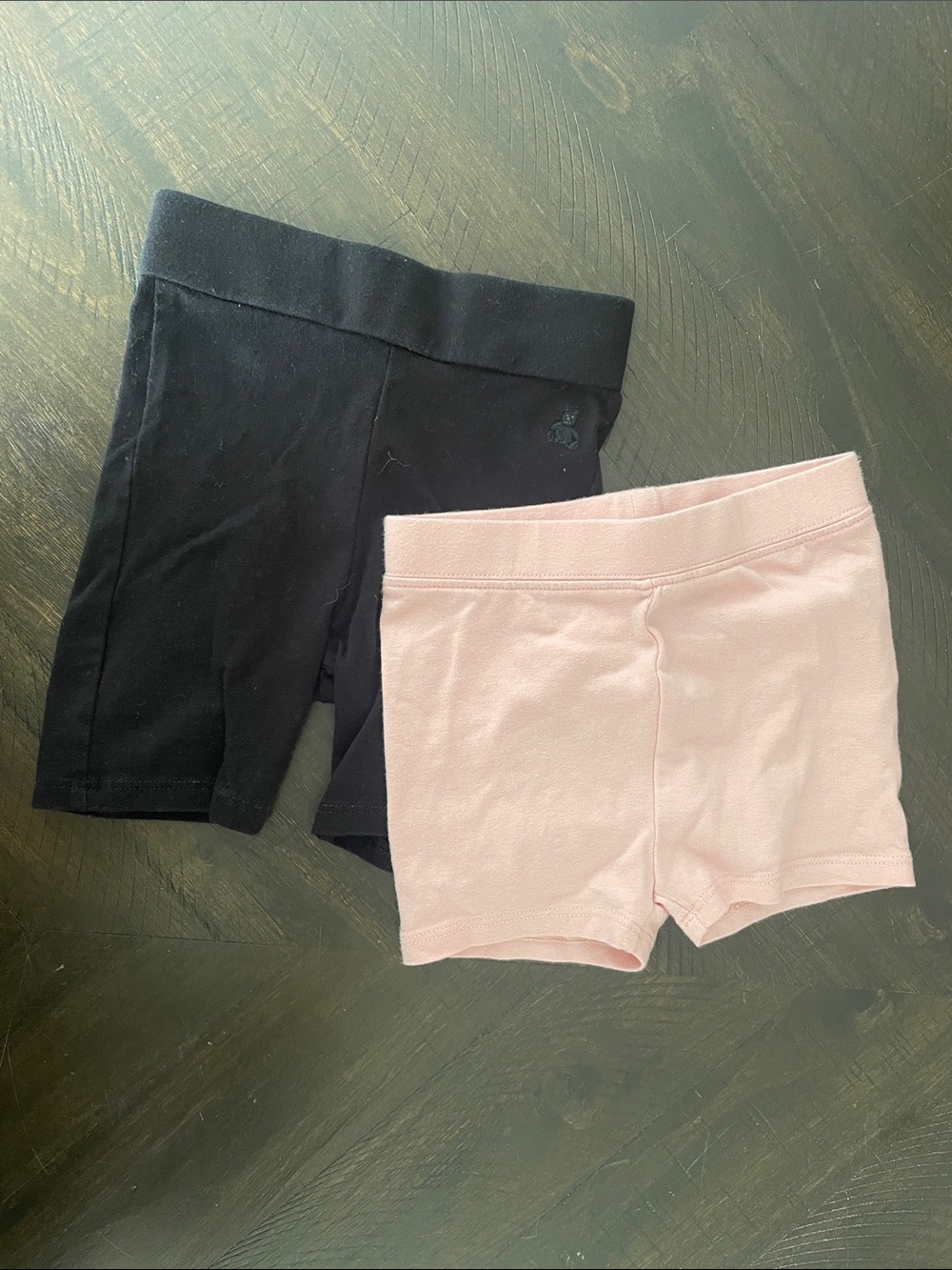 GAP Kids Two-Pack Bike Shorts in Black and Light Pink